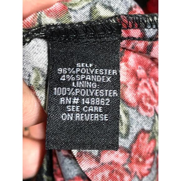 Torrid 2 Red Rose Velvet Dress Dark Romantic Whimsigoth Fairy Grunge Faux Wrap - Picture 5 of 6